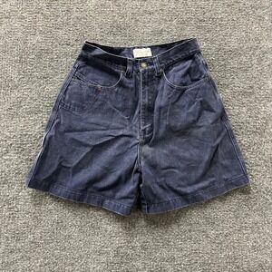 Christopher & Banks Denim Shorts Womens Size 8 Navy Blue High Waisted Carpenter